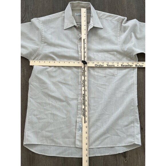 Vtg Christian Dior Chemises DIOR Embroidered Button Down Shirt Large 15.5 34/35 - Picture 5 of 11